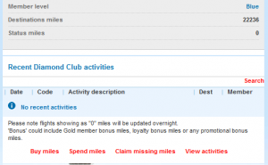 All the miles but none of the activities...